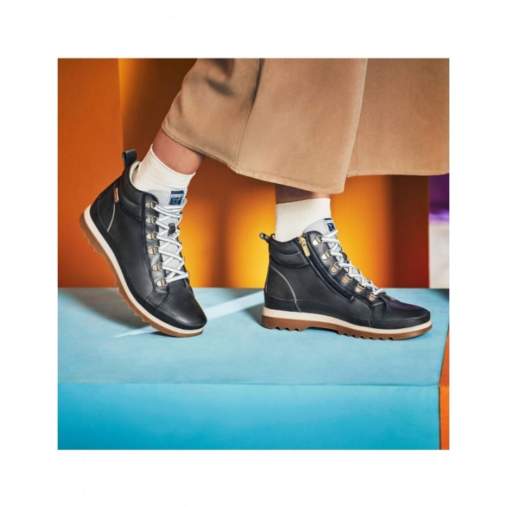 PIKOLINOS Botines Casual Cordones Mujer Negras