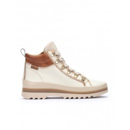 PIKOLINOS Botines Casual Cordones Mujer Beige