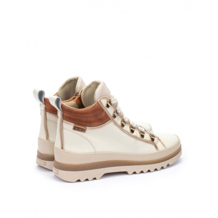 PIKOLINOS Botines Casual Cordones Mujer Beige