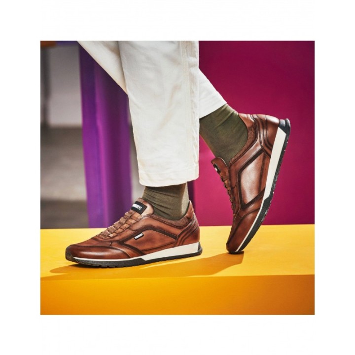 PIKOLINOS Zapatillas Vestir Cordones Elasticos Cuero