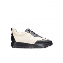 WONDERS Zapatillas Vestir Cordones Elasticos Crema