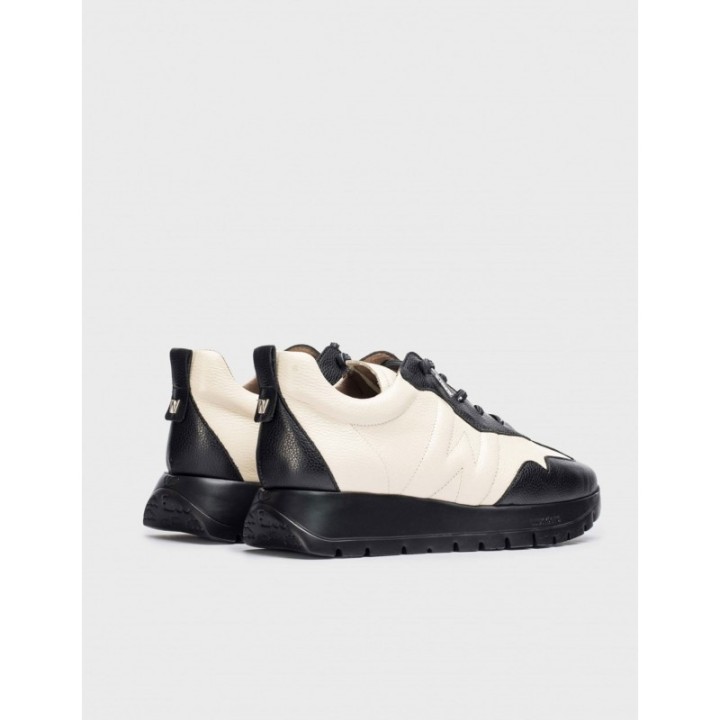 WONDERS Zapatillas Vestir Cordones Elasticos Crema