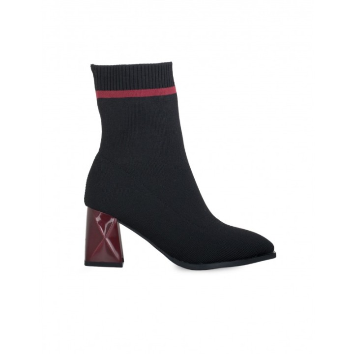 Botines Calcetin Tacon Original Negros