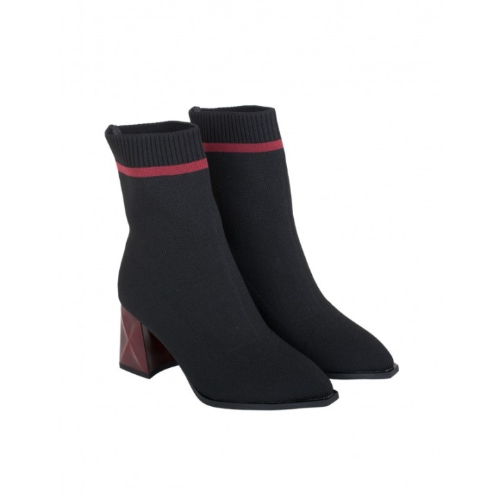 Botines Calcetin Tacon Original Negros