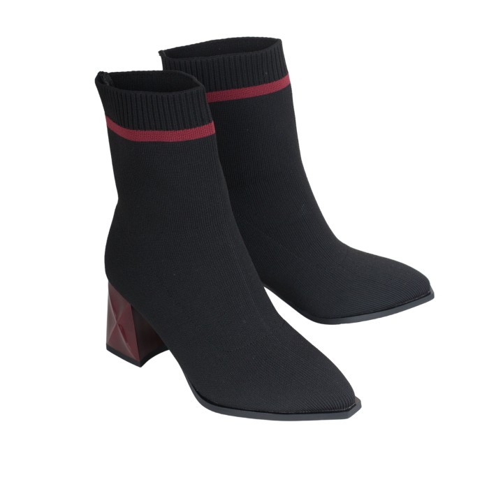 Botines Calcetin Tacon Original Negros