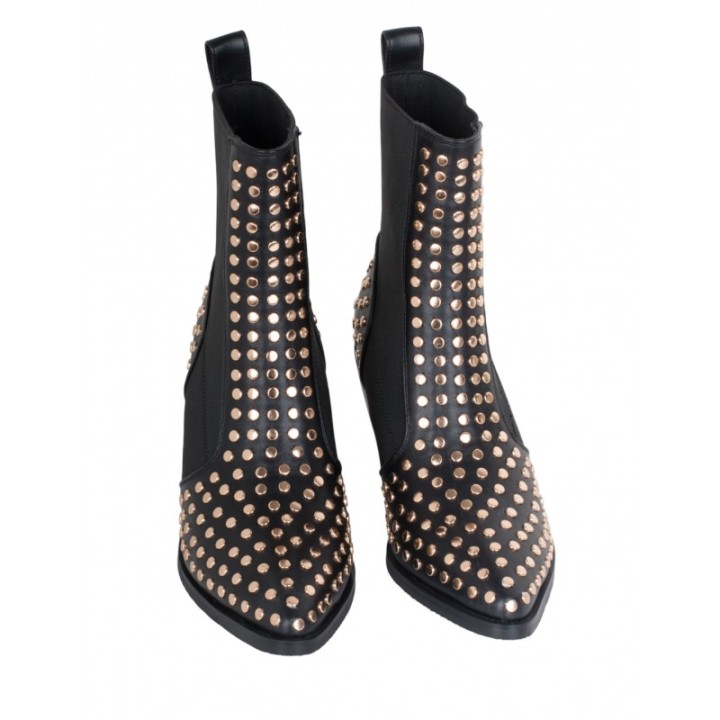 Botines Camperos Elasticos Tacon Tachuelas