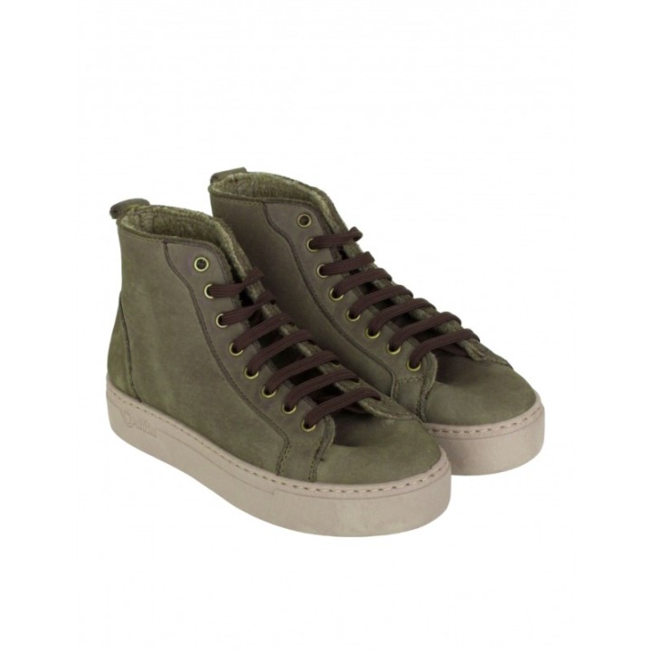 Botines Cordones Plataforma Verdes NATURAL WORLD