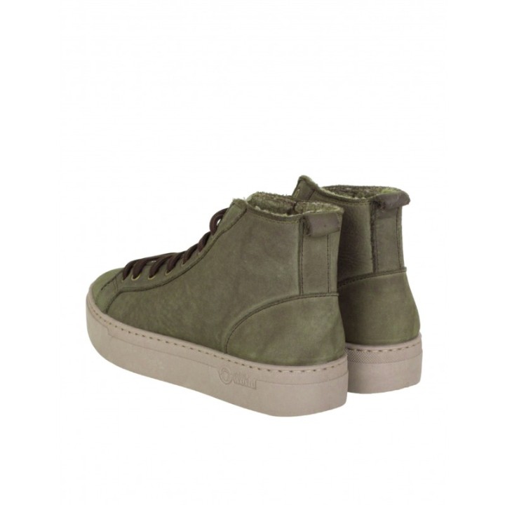 Botines Cordones Plataforma Verdes NATURAL WORLD