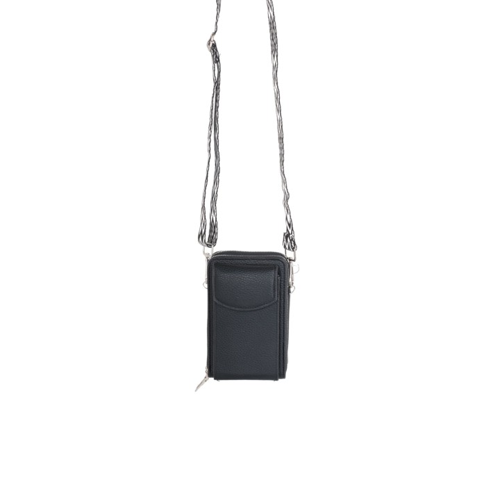 Minibolso Negro Bandolera Estampada