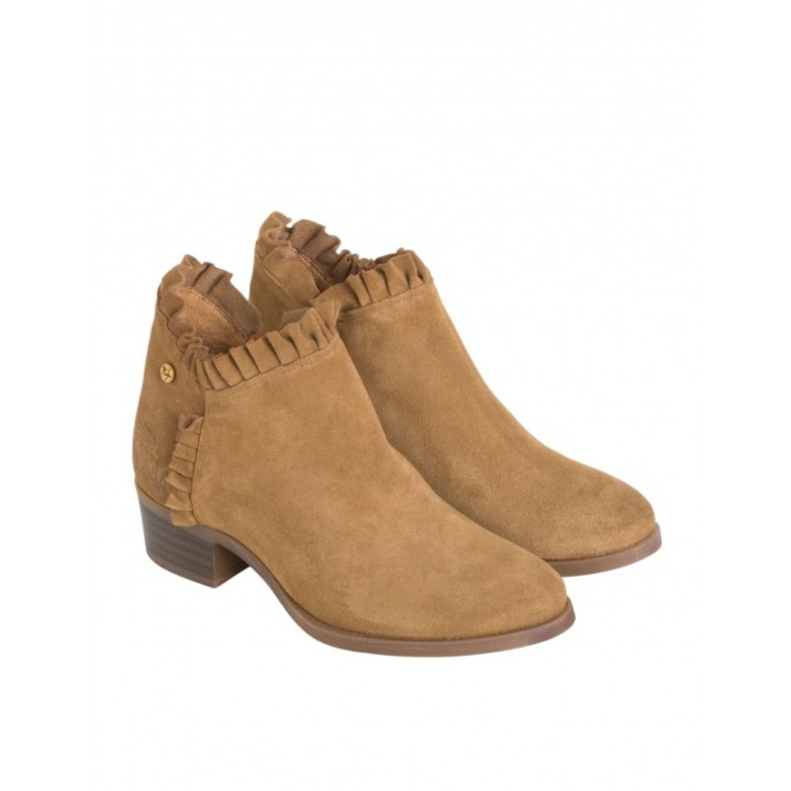 Botines Tobilleros Volantes Cuero PERA LIMONERA
