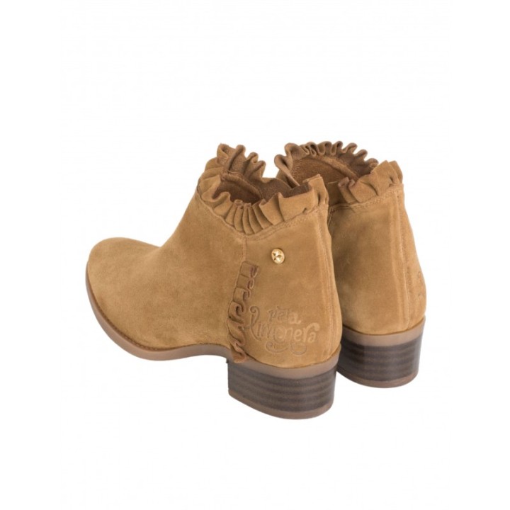 Botines Tobilleros Volantes Cuero PERA LIMONERA