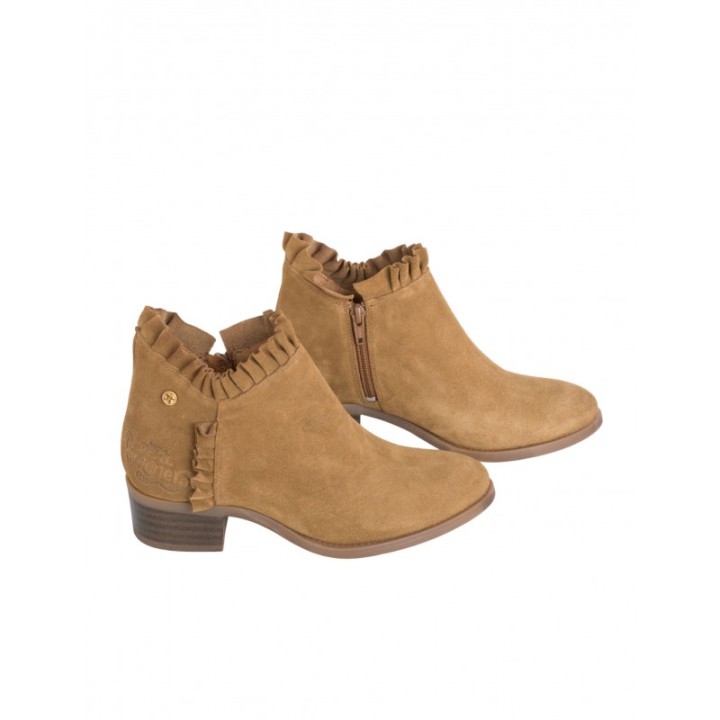 Botines Tobilleros Volantes Cuero PERA LIMONERA