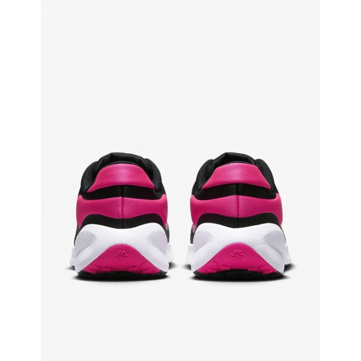 NIKE Revolution 6 Negras Logo Fucsia