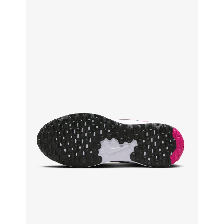 NIKE Revolution 6 Negras Logo Fucsia