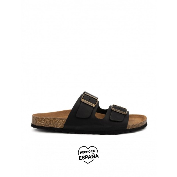 AUTENTI Sandalias Bio Hombre Hebillas Negras