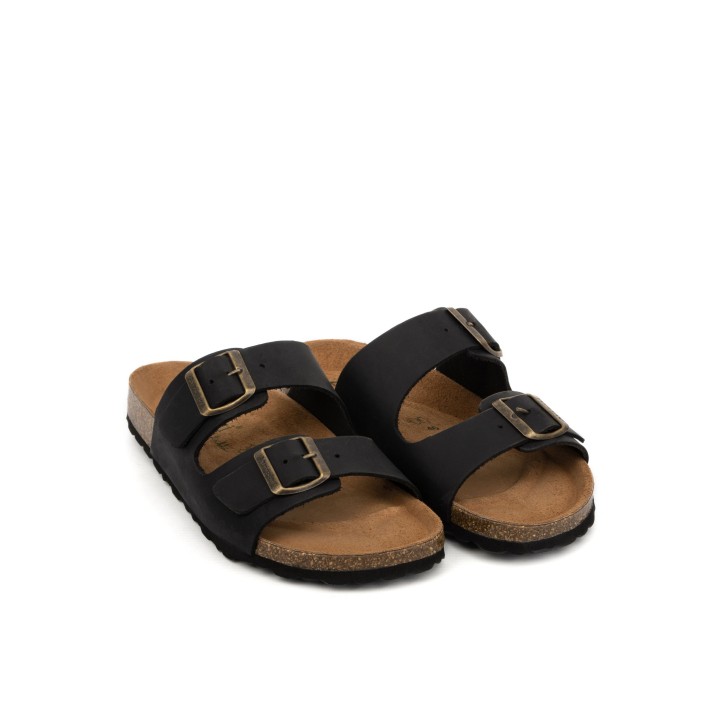 AUTENTI Sandalias Bio Hombre Hebillas Negras