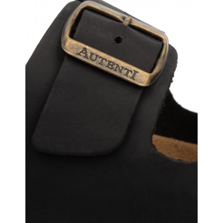 AUTENTI Sandalias Bio Hombre Hebillas Negras