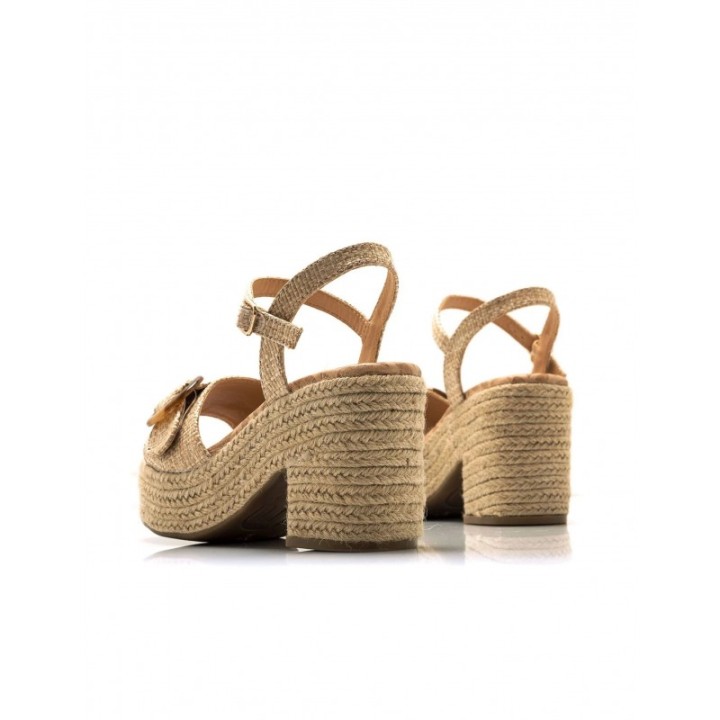 Sandalias Esparto Tacon Natural MUSTANG