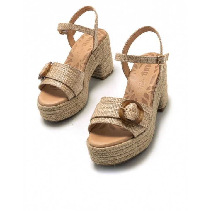 Sandalias Esparto Tacon Natural MUSTANG