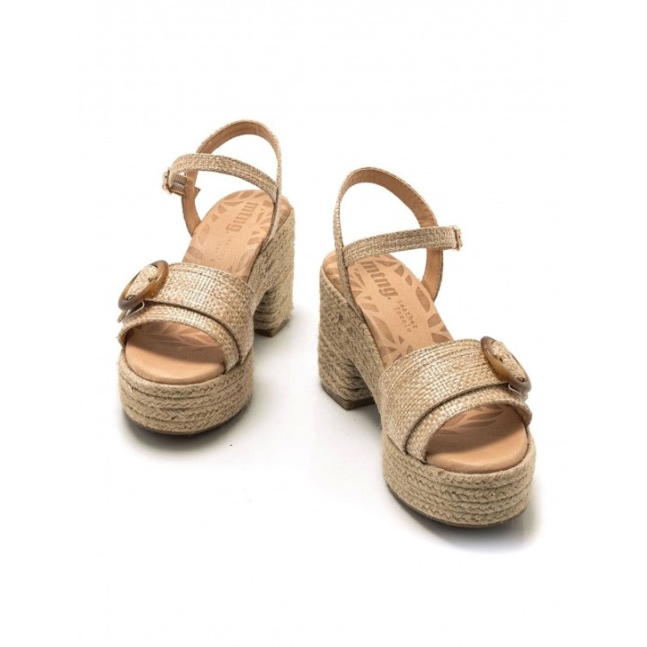 Sandalias Esparto Tacon Natural MUSTANG