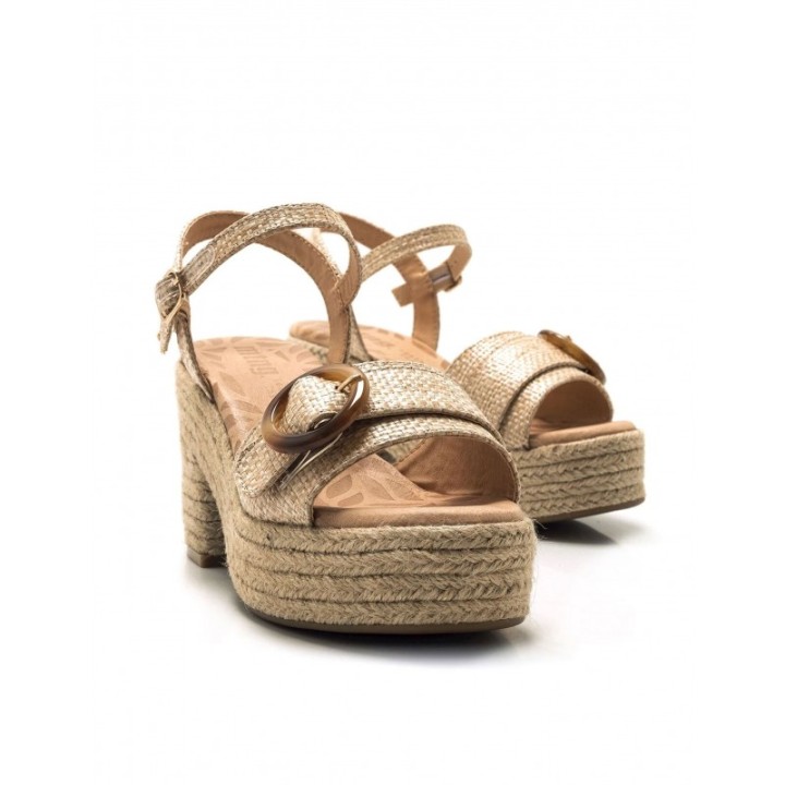 Sandalias Esparto Tacon Natural MUSTANG