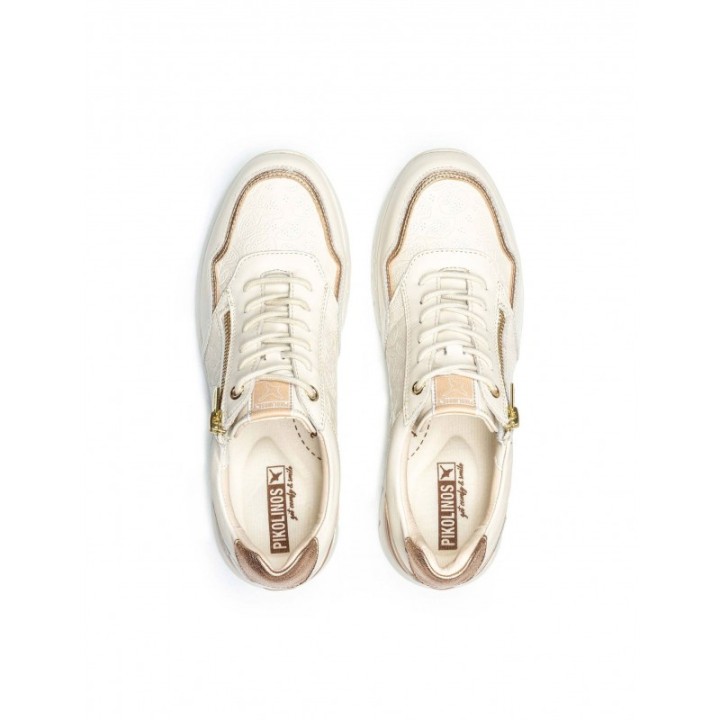 Zapatillas Blancas Relieve Floral PIKOLINOS