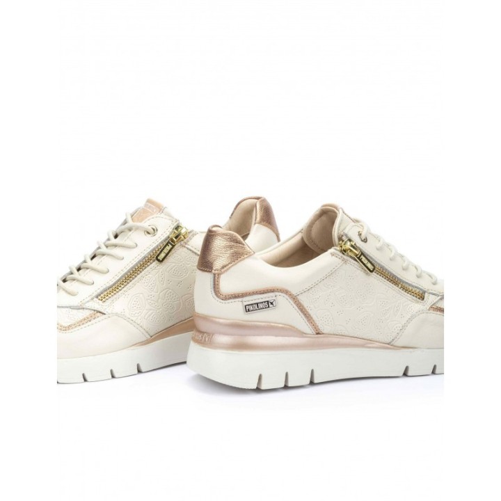 Zapatillas Blancas Relieve Floral PIKOLINOS
