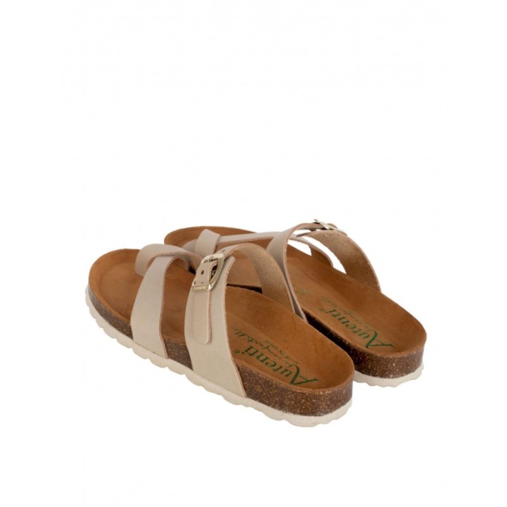 Sandalias Bio Dedo Hebilla Beige AUTENTI