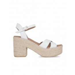 Sandalias Esparto Tacon Blancas PERA LIMONERA