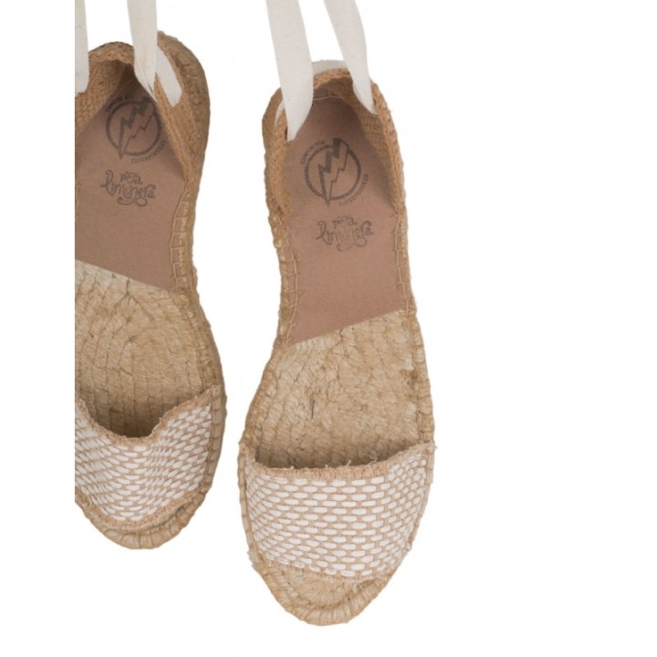 Sandalias Planas Esparto Cintas PERA LIMONERA