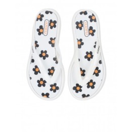 Chanclas Plataforma Blancas Margaritas