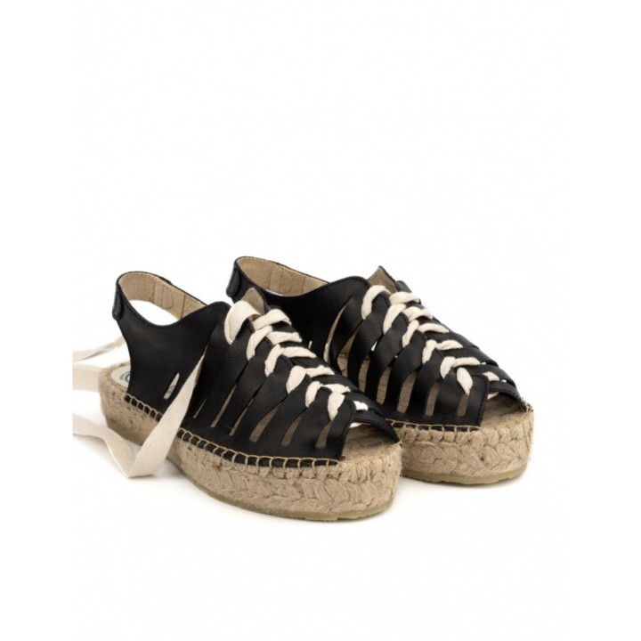 Sandalias Esparto Cangrejeras Negras PERA LIMONERA