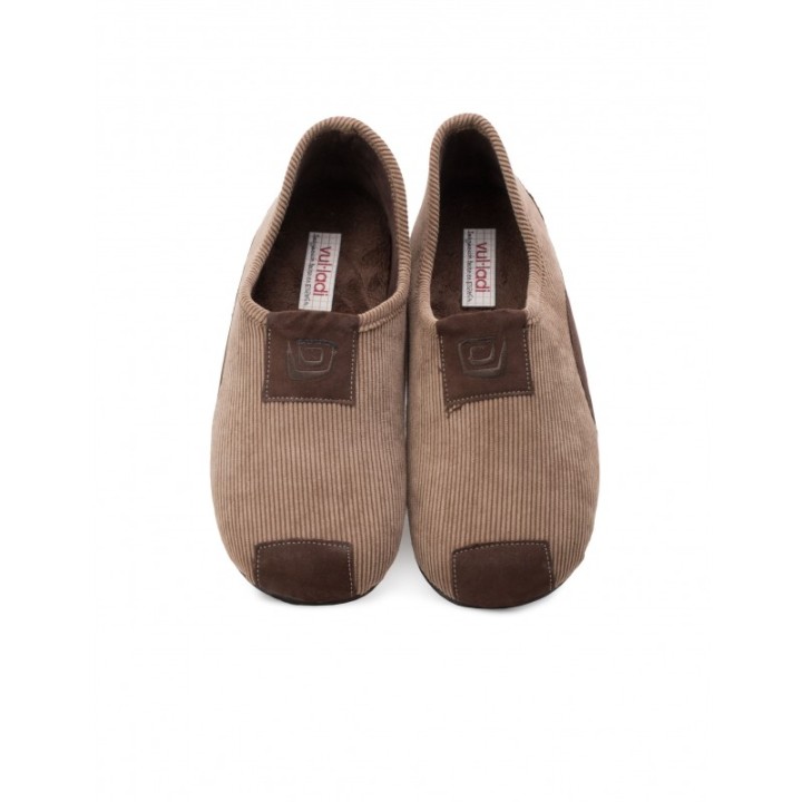 VULLADI Zapatillas Casa Pana Marron Cerradas