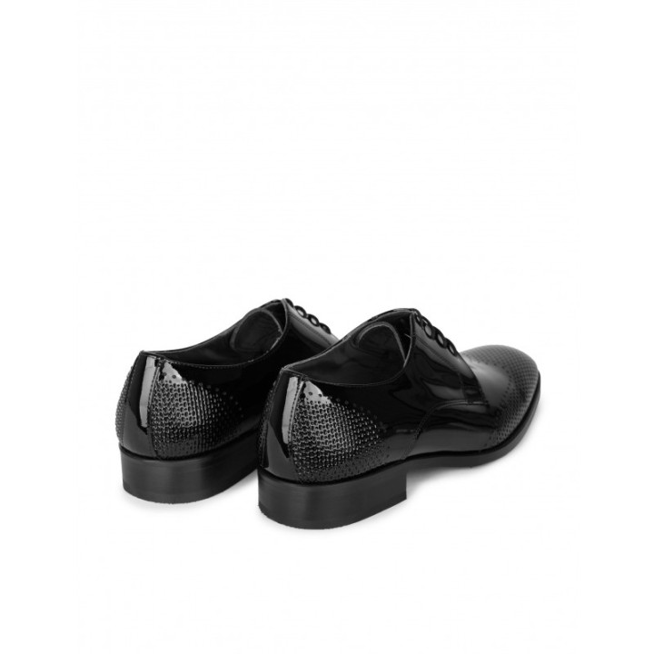 Zapatos Negros Vestir Hombre Charol Picados