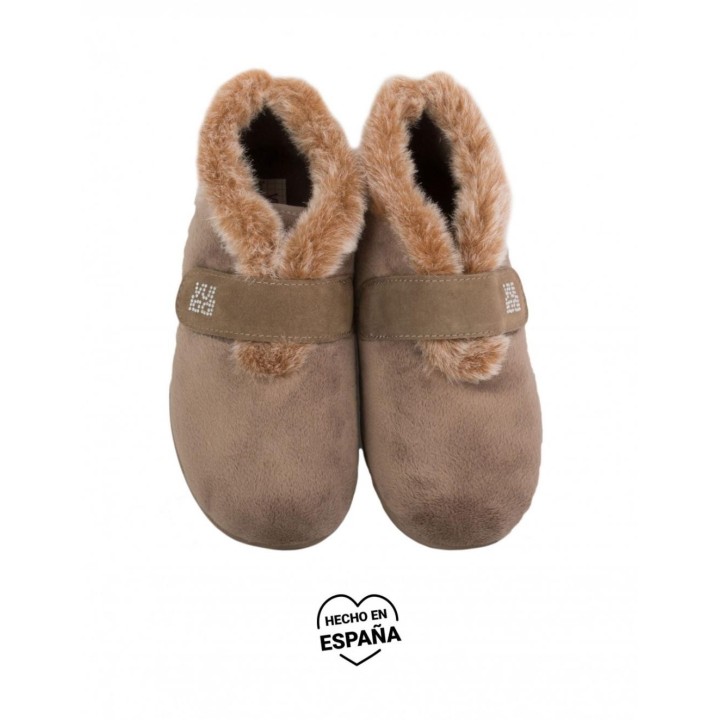 VULLADI Zapatillas de Casa Abotinadas Velcro