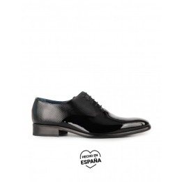 Zapatos Vestir Negros Hombre Charol Piel Grabada