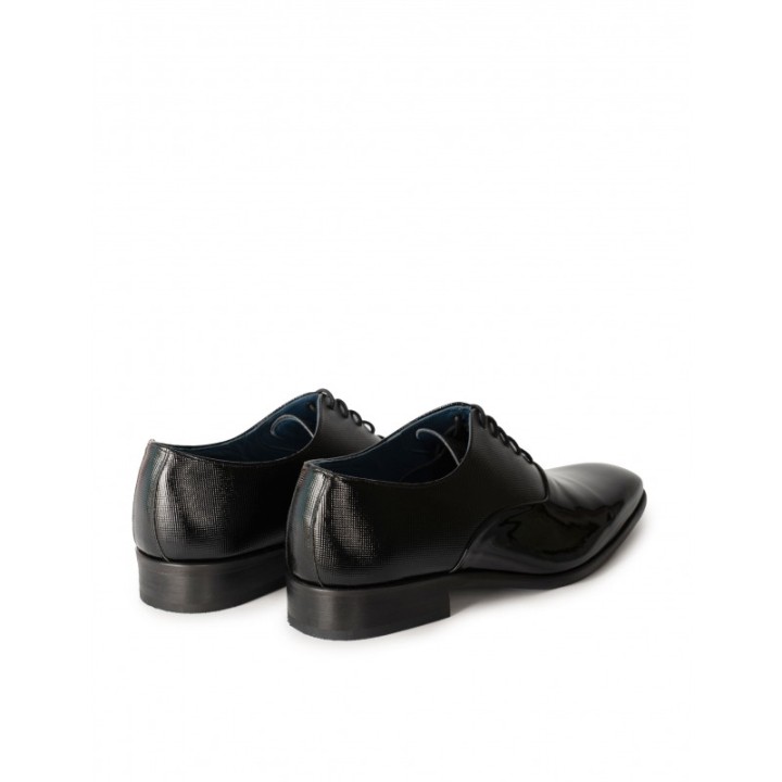 Zapatos Vestir Negros Hombre Charol Piel Grabada