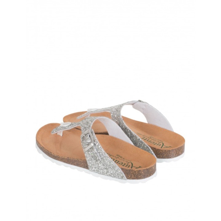 AUTENTI Sandalias Bio Glitter Plata