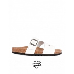 AUTENTI Sandalias Tiras Suela Corcho Blanco