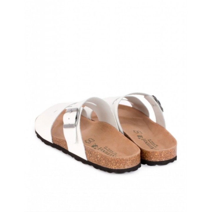 AUTENTI Sandalias Tiras Suela Corcho Blanco