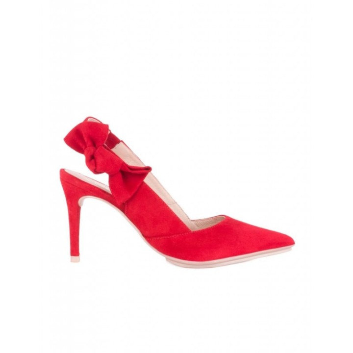 VEXED Zapatos Destalonados Tacon Alto Rojo
