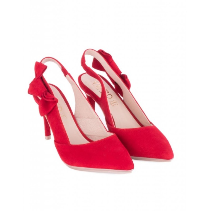VEXED Zapatos Destalonados Tacon Alto Rojo