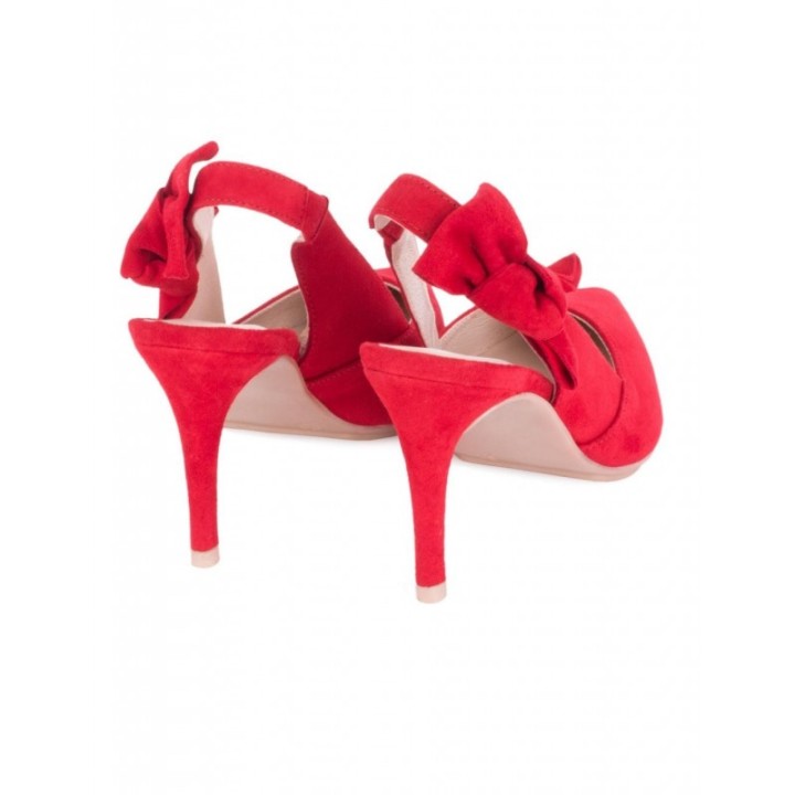 VEXED Zapatos Destalonados Tacon Alto Rojo