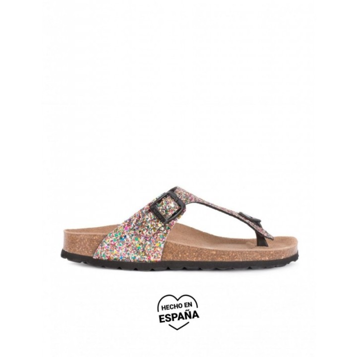 AUTENTI Sandalias Glitter Suela Corcho