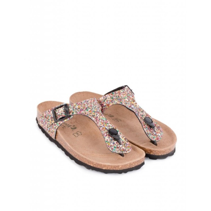 AUTENTI Sandalias Glitter Suela Corcho