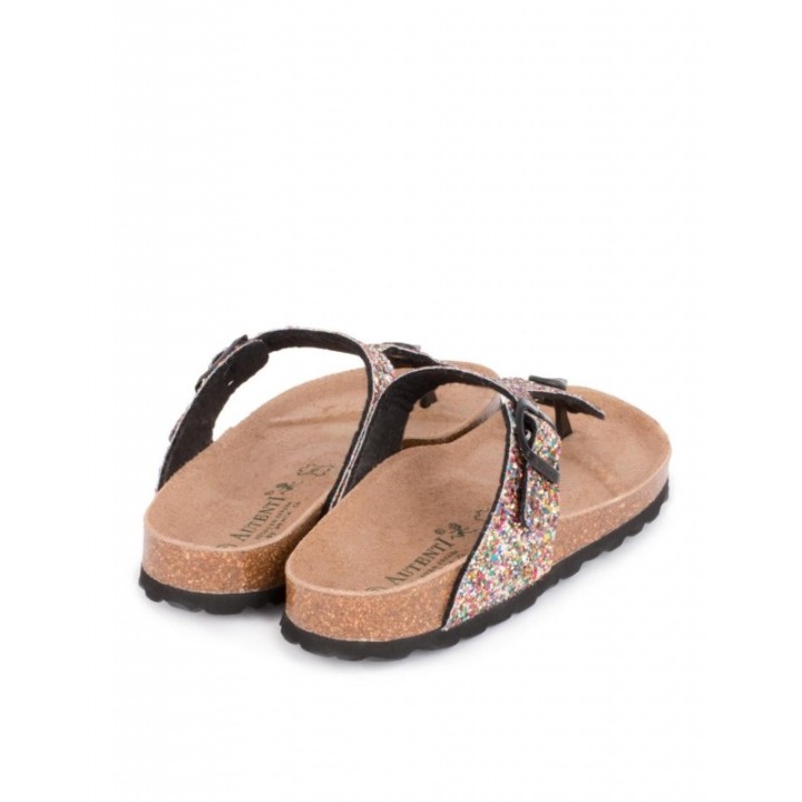 AUTENTI Sandalias Glitter Suela Corcho
