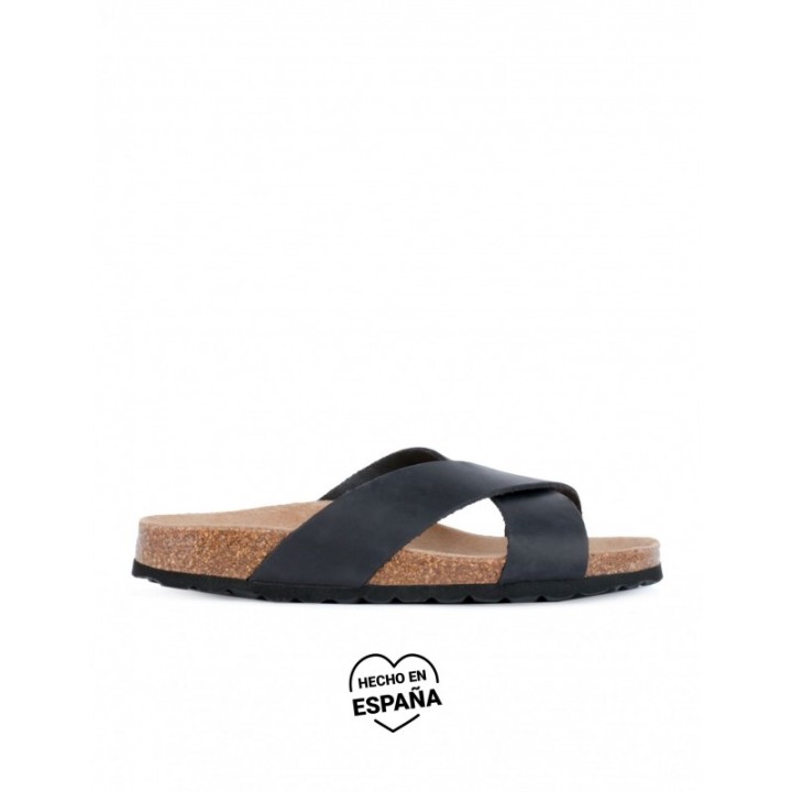 AUTENTI Sandalias Bio Tiras Cruzadas Negro
