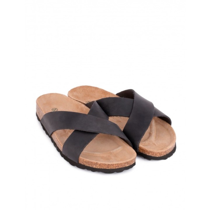 AUTENTI Sandalias Bio Tiras Cruzadas Negro
