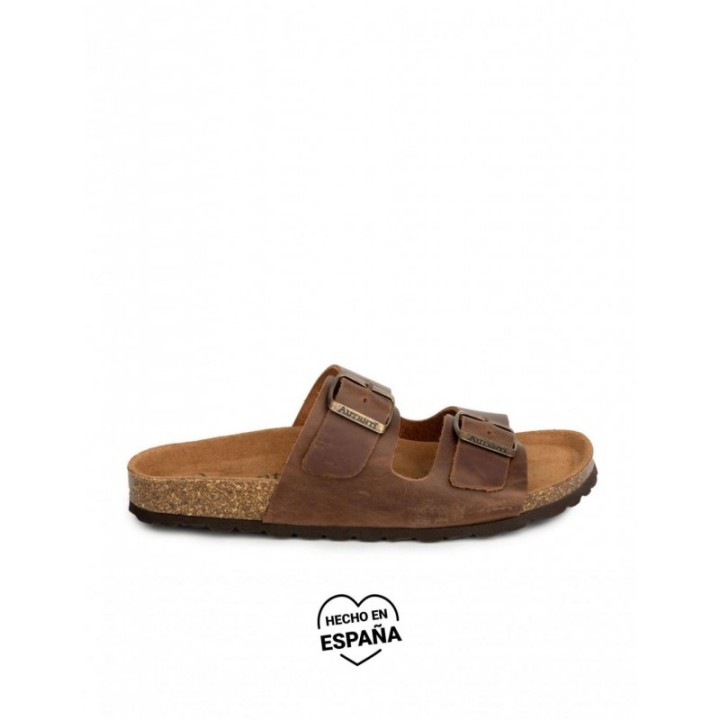 AUTENTI Sandalias Bio Hombre Hebillas Marron