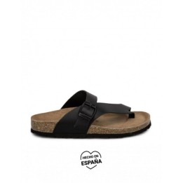 AUTENTI Sandalias Bio Dedo Piel Negras
